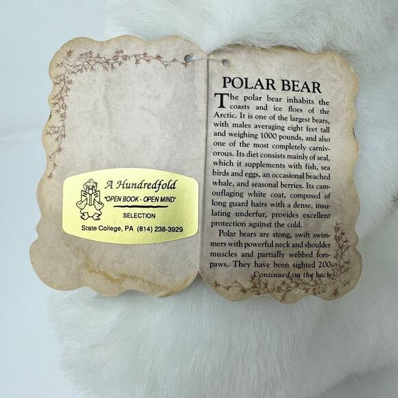 Folkmanis Furry Folk Puppets Polar Bear Realistic Lifelike Plush Stuffed Animal - Picture 6 of 12